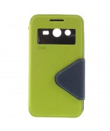 Θήκη Galaxy Core 2 Roar Diary Cross Texture Window View Stand Leather Cover for Samsung Galaxy Core 2 G355H -Green