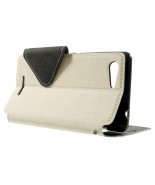 Θήκη Sony Xperia E3 Roar Diary View Window Leather Stand Case w/ Card Slot for Sony Xperia E3 - White