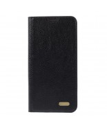 Θήκη δέρμα Galaxy S6 Samsung Galaxy S6 Litchi Skin KAIYUE Genuine Full Grain Leather Stand Case for Samsung Galaxy S6-Black
