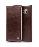Θήκη δέρμα S6 Edge-Plus genuine Leather QIALINO Classic Leather Wallet Case for Samsung Galaxy S6 Edge Plus-Brown