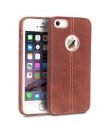 Θήκη iPhone 5/5s/SE Qialino-Deer Pattern Top quality pure handmade genuine Leather case for apple iPhone 5/5s/SE-Brown 