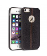 Θήκη iPhone 5/5s/SE Qialino-Deer Pattern Top quality pure handmade genuine Leather case for apple iPhone 5/5s/SE-Black