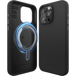 Elago Magnetic Silicone Case - Premium MagSafe Θήκη Σιλικόνης - Apple iPhone 15 Pro Max - Black (ES15MSSC67PRO-BK)